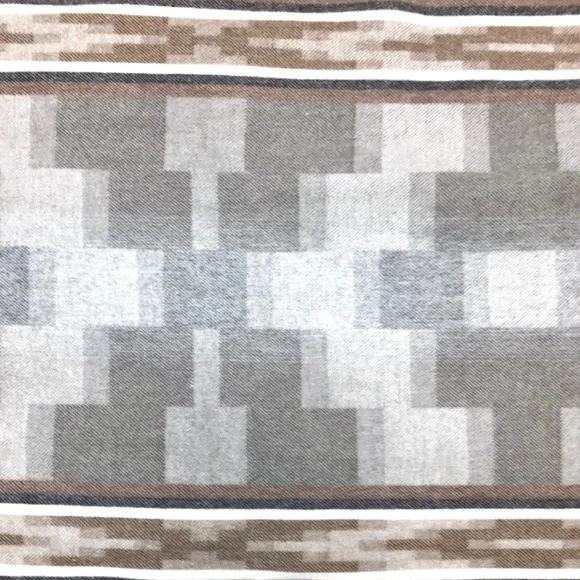 Vintage Cashmink V. Fraas Aztec Print Fringe Gray Winter Scarf - Picture 5 of 5